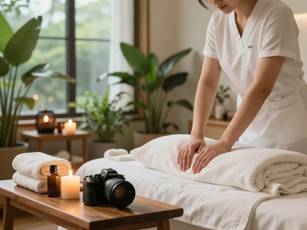 Relaxation space for 역삼동마사지 with soothing decor and natural lighting.