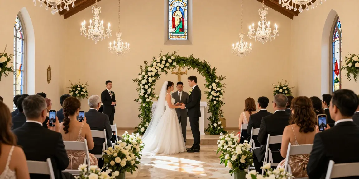 rokok88 link for a religious wedding venue showcasing a beautifully decorated chapel during a solemn ceremony.