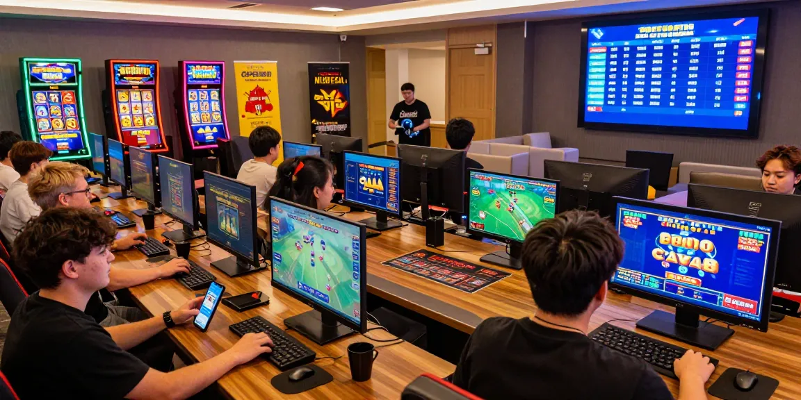 Engaging scene of players enjoying online gambling with OPEN88, showcasing vibrant graphics