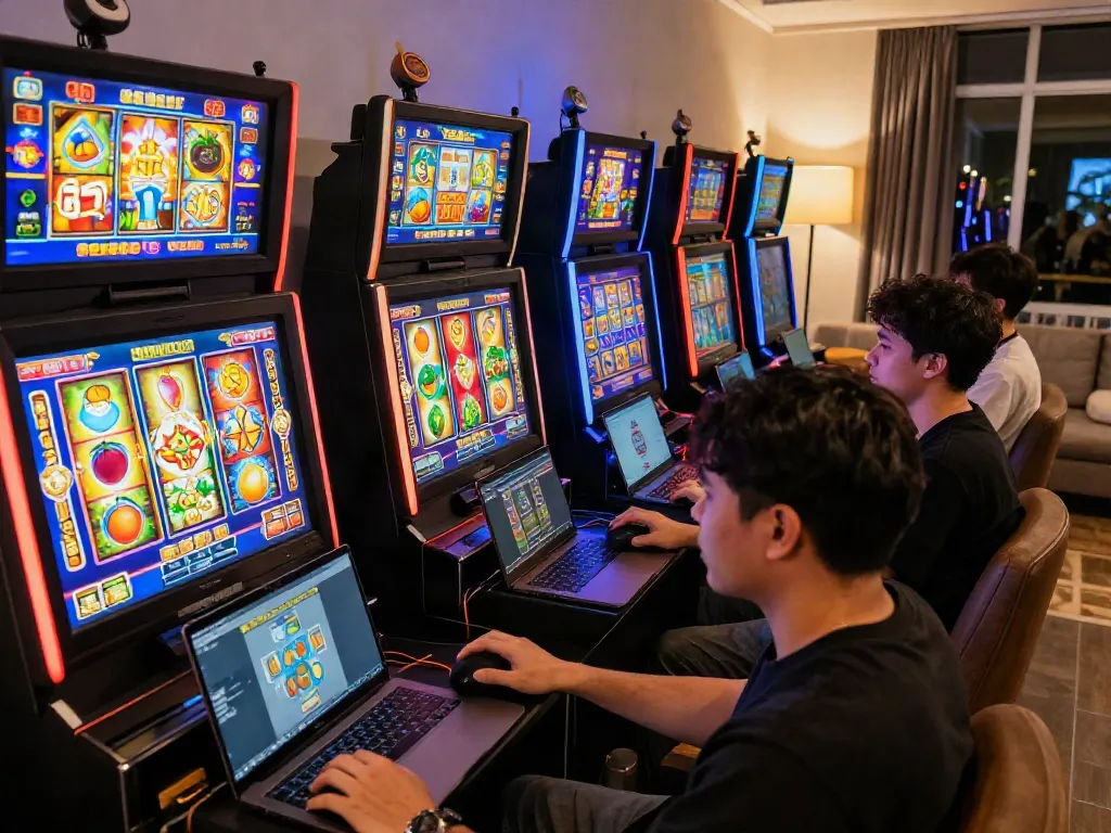 Pengalaman bermain slot gacor online dengan pemain yang antusias di perangkat modern.
