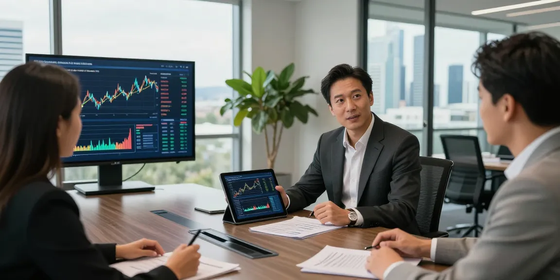 Wealth management consultation in Gold Coast Queensland Australia showcasing professional advisor with clients in a modern office.