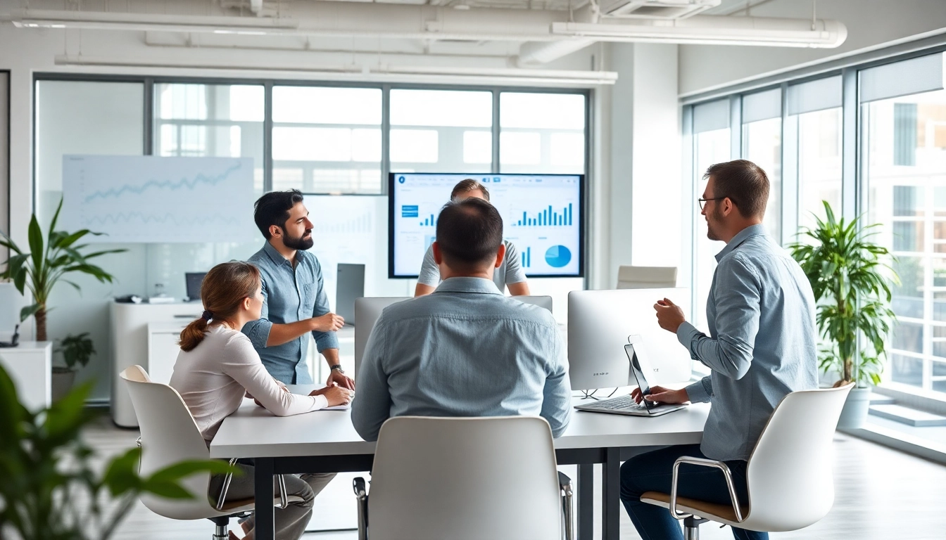 SEO Agency Clearwater team collaborating in a modern office space.