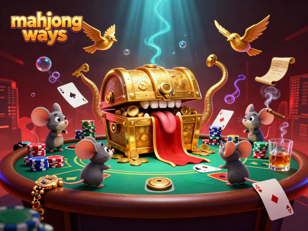 Experience winning strategies with Mahjong Ways slot, featuring treasure chests and poker elements.