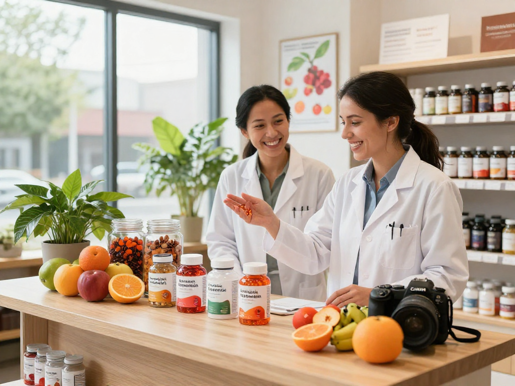 Discover the benefits of Canadian astaxanthin brand supplements in a bright wellness store.