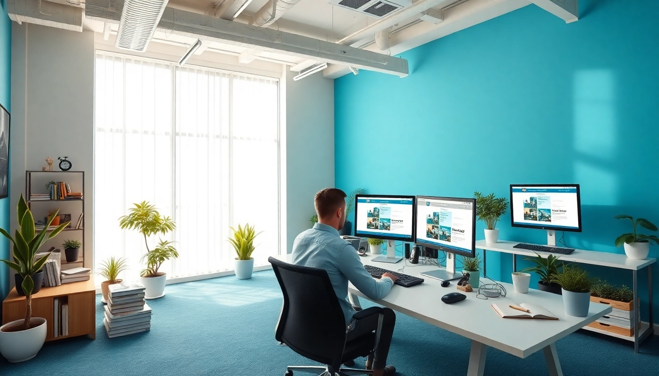 A web designer creating stunning websites at a studio in Hereford showcasing Website Designers Hereford expertise.