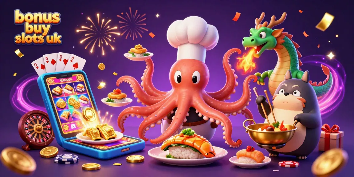 Engage with bonus buy slots uk in an energetic casino scene featuring fun characters and gaming elements.
