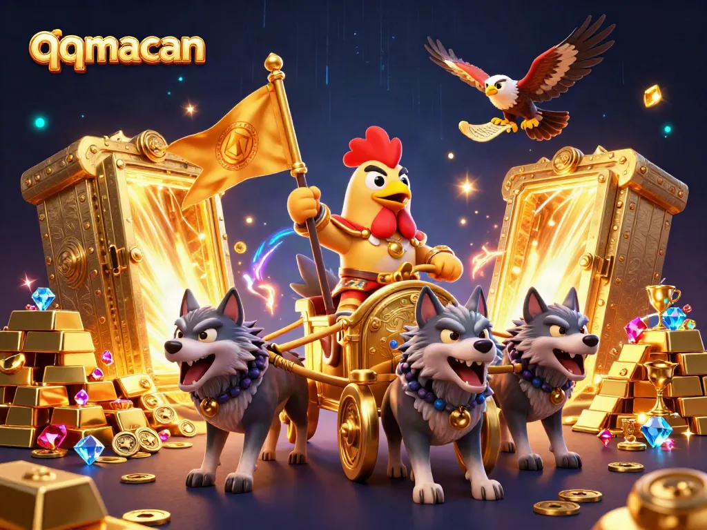Experience real-time gaming with qqmacan's dynamic gameplay and immersive elements in a vibrant scene.