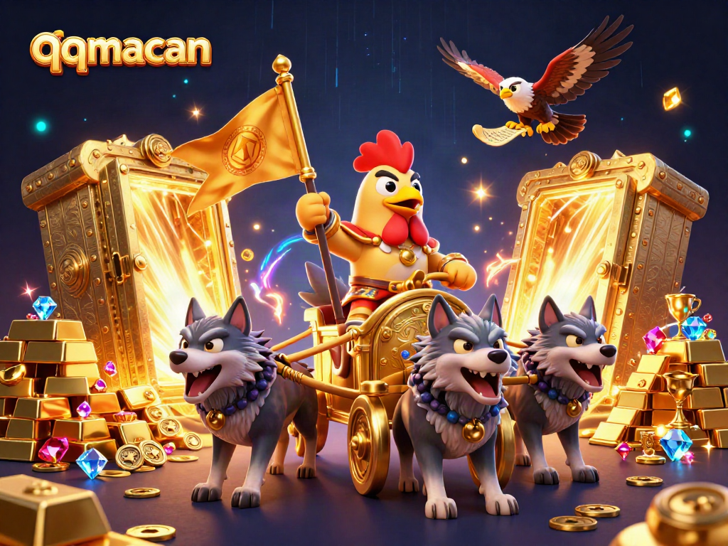 Experience real-time gaming with qqmacan's dynamic gameplay and immersive elements in a vibrant scene.