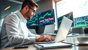 Sway markets stock analysis in a bright, modern office setting.