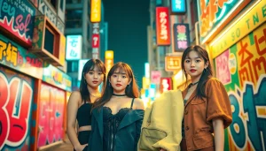 Meet the blackpink members Jisoo, Jennie, Rosé, and Lisa posing in a vibrant urban setting.