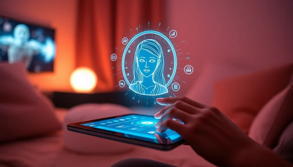 Engaging NSFW AI chat interaction with a futuristic digital interface.