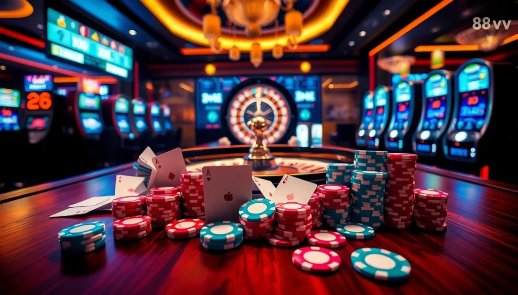 Experience thrills at nhà cái 88vv with vibrant casino tables and engaging gameplay.