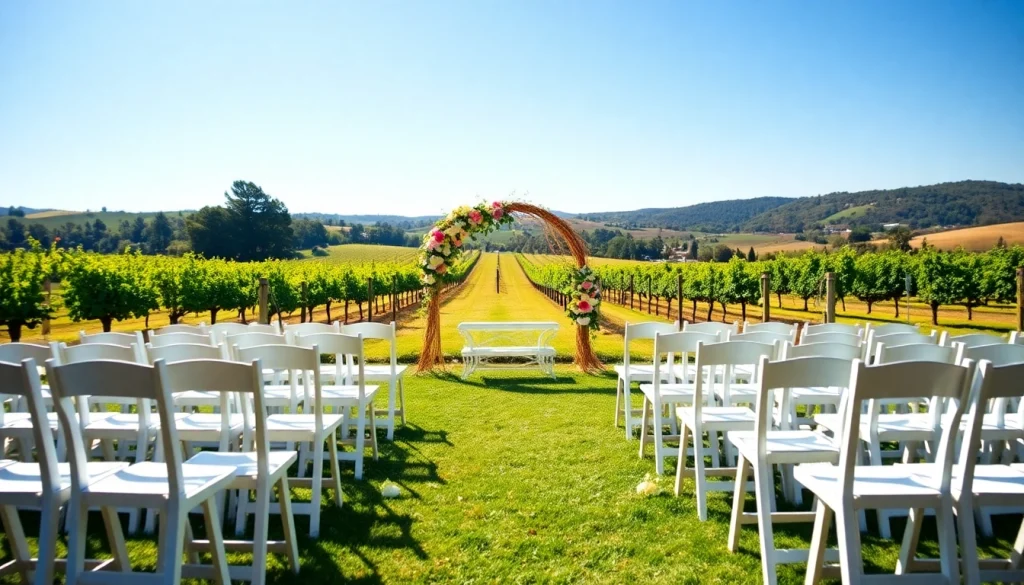 Captivating scene of Clarksburg wedding venues featuring an outdoor setup perfect for romantic ceremonies.