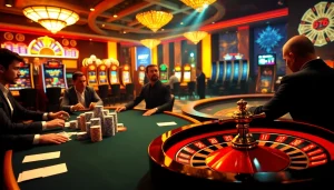 Experience the excitement of gambling at XX88 with a luxurious casino atmosphere featuring poker and slot machines.