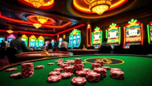 Players enjoying the thrills of onicplay slots in a luxurious casino environment.