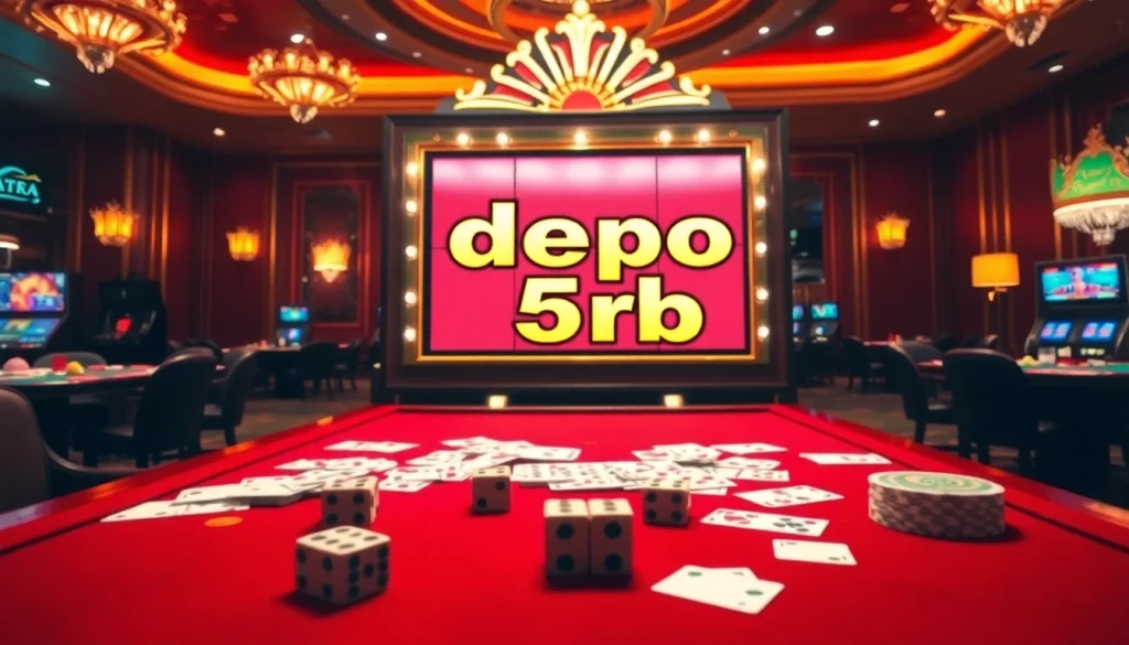 Engage in thrilling slot games with slot depo 5rb featuring vibrant machines and casino excitement.
