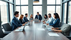 Illustration of diverse professionals finding 1099 sales reps in a collaborative business setting.