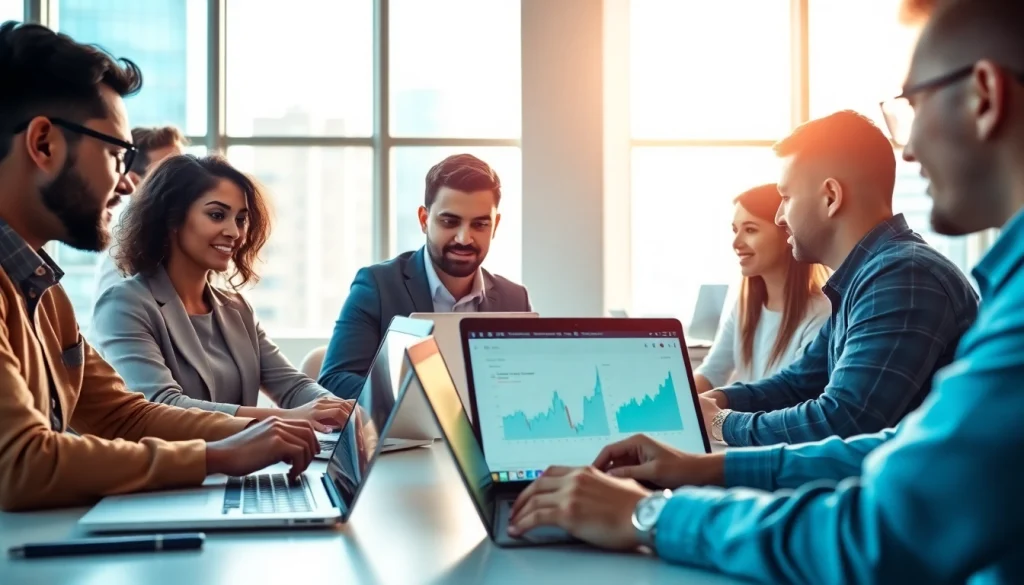 Find competitor pricing while team collaborates on market analysis in a bright office.