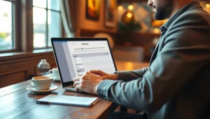 Filling out the eta application uk effortlessly at a café.