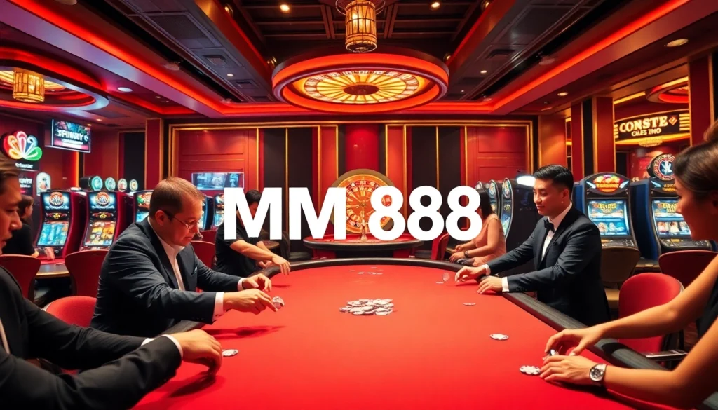 Experience the excitement of MM88 with vibrant poker action and luxury casino elements.
