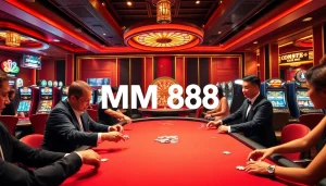 Experience the excitement of MM88 with vibrant poker action and luxury casino elements.