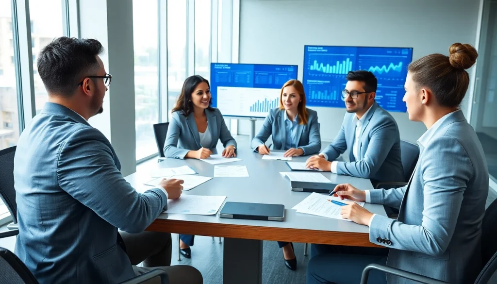 Efficient contract management meeting showcasing collaboration and digital insights.