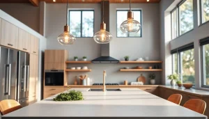 Illuminate your kitchen with beautiful island lighting highlighting elegant pendant fixtures.