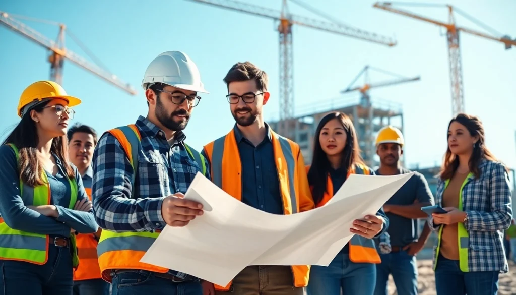 Hands-on construction education activity with students collaborating and learning on-site.