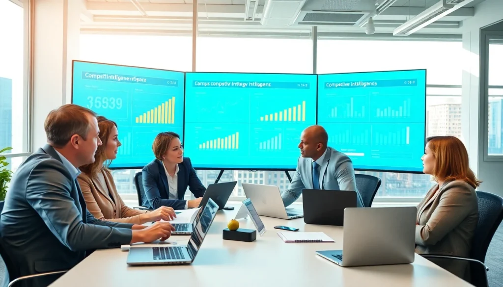 Explore competitive intelligence faqs with a dynamic team analyzing data.